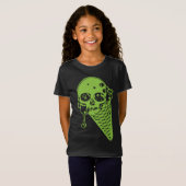 T-shirt vert poison crème glacée cône (Devant entier)