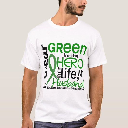 T-shirt Vert pour la maladie rénale de mari du héros 2 (Devant)