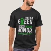 T-shirt Vert Pour Les Organes Donateurs Transplant Rein Li (Devant)