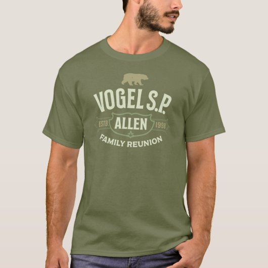 T-shirt vert Reunion Famille Allen (Devant)