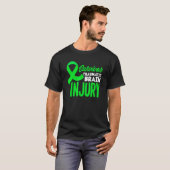 T-shirt Vert Ruban Survivante Traumatic Brain Injury Aware (Devant entier)