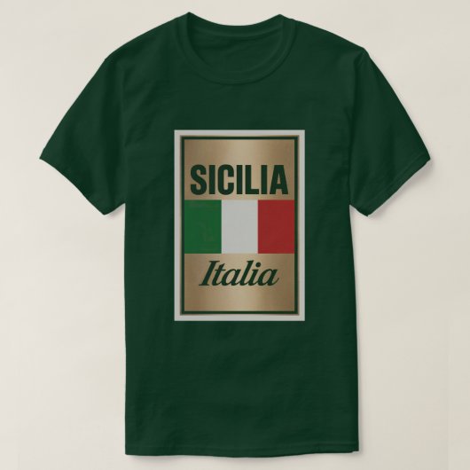T-shirt vert Sicilia Italia (Design devant)