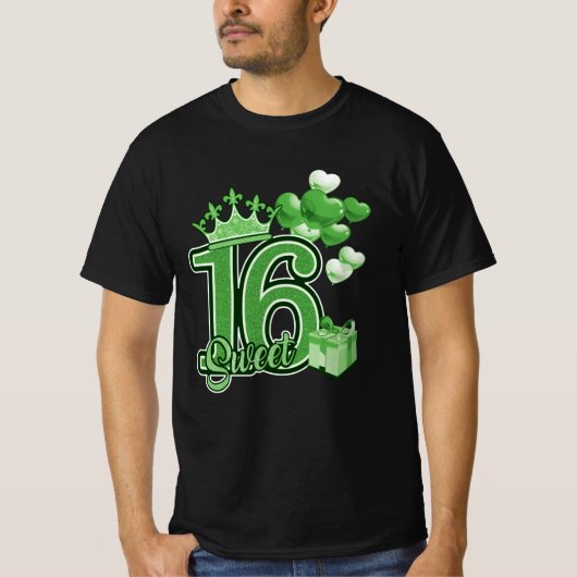 T-shirt Vert Sweet sixteen (Devant)