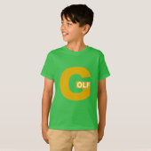 T-shirt vert trèfle Enfants DESIGN GOLF (Devant entier)