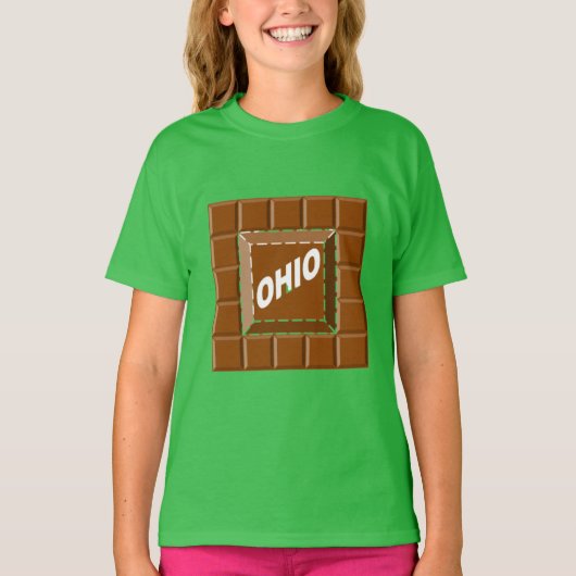 T-shirt vert trèfle fille  CHOCOLAT  OHIO (Devant)