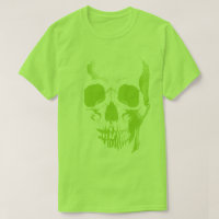 T-shirt vert visage crâne
