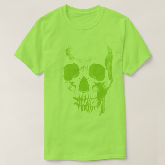 T-shirt vert visage crâne (Design devant)