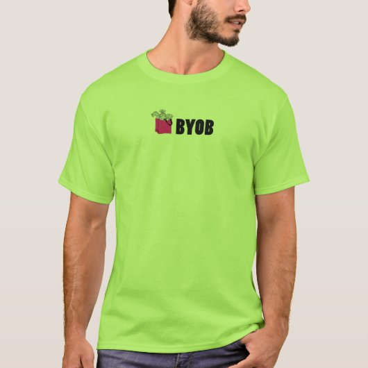 T-SHIRT VERT VIVANT : BYOB (Devant)