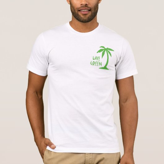T-shirt Vert vivant - Palm Tree (Devant)