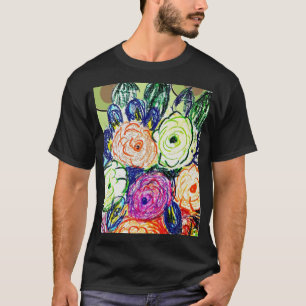 T-shirt Vertes, Perpule et Orange Rosas