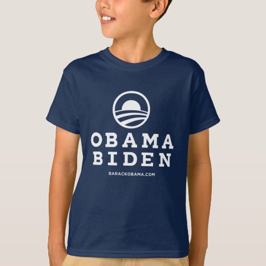 T-shirt Verticale de logo d'Obama Biden "O" (blanche) (Devant)