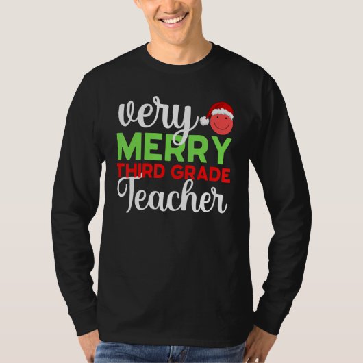 T-shirt Very Merry 3rd Grade Teacher Third Christmas Schoo (Devant)