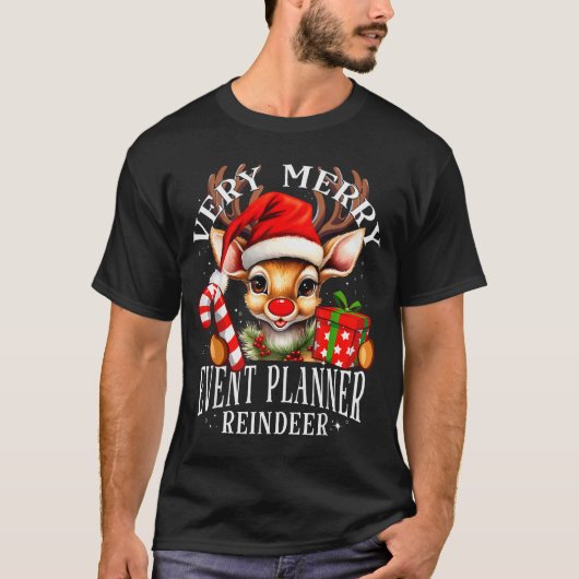 T-shirt Very Merry Event Planner Reindeer Matching Christm (Devant)