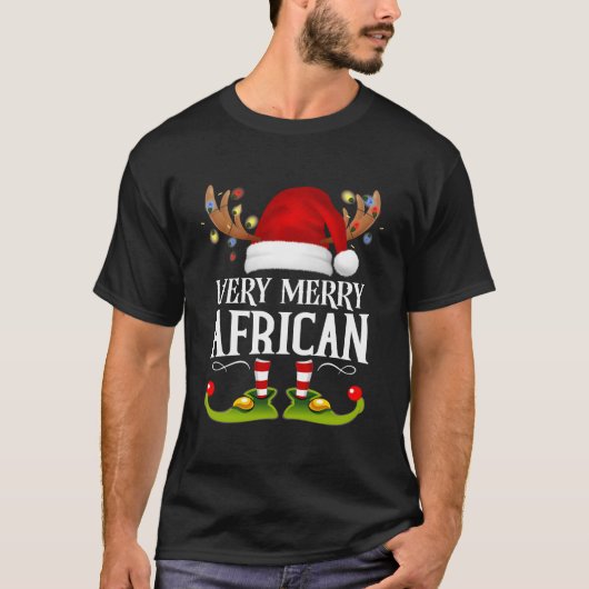 T-shirt Very Merry X-Mas African (Devant)