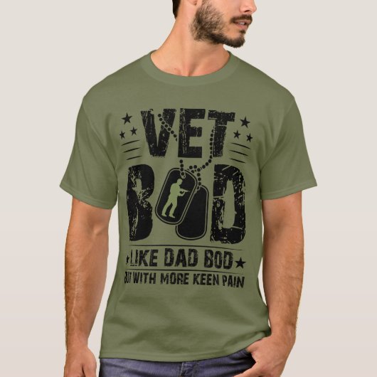 T-shirt Vet Bod Funny Dad Bod Veteran Day Humor Gift (Devant)