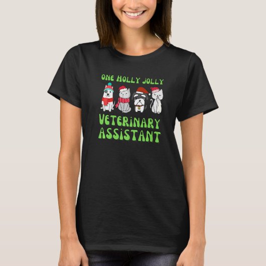 T-shirt Vet veterinary assistant Christmas dog cat veterin (Devant)