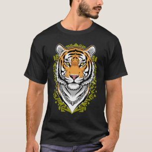 T-shirt Vêtement de rue minimaliste au visage de tigre ver