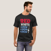 T-shirt Vêtements À Pew Pew Rouge Blanc Et Pew Pew (Devant entier)