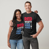 T-shirt Vêtements À Pew Pew Rouge Blanc Et Pew Pew (Unisexe)