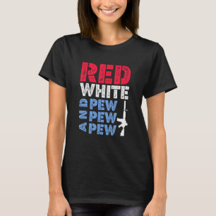 T-shirt Vêtements À Pew Pew Rouge Blanc Et Pew Pew