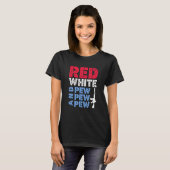 T-shirt Vêtements À Pew Pew Rouge Blanc Et Pew Pew (Devant entier)