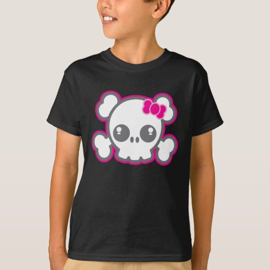 T-shirt Vêtements crâne rose Kawaii (Devant)