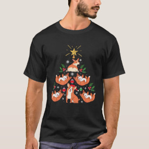 T-shirt Vêtements d'arbre de Noël Corgi Fêtes Chien
