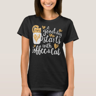 T-shirt Vêtements De Café Et Chats Pour Hommes Femmes Amou