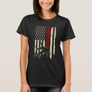 T-shirt Vêtements de catch rétro américains Drapeau améric