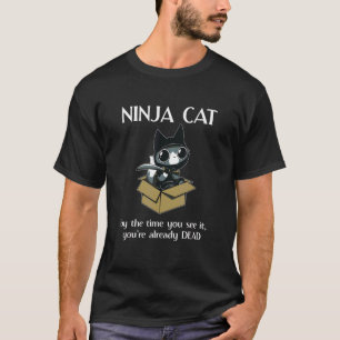 T-shirt Vêtements de chat ninja mignon Citation de chat