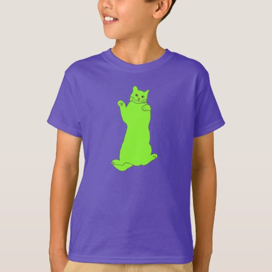 T-shirt Vêtements de chat vert (Devant)
