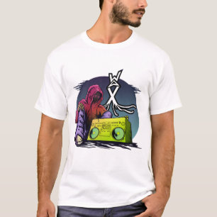 T-shirt Vêtements de cire vieux hip hop de l'école designe