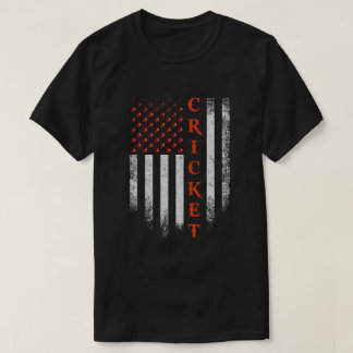 T-shirt Vêtements de cricket US Drapeau Joueur de cricket 