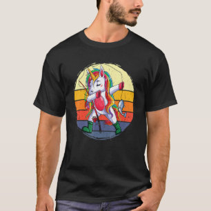 T-shirt Vêtements de fille mignons vintage pêche licorne d