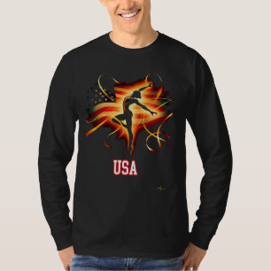 T-shirt Vêtements de gymnastique du drapeau américain