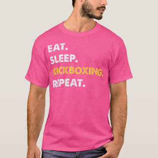 T-shirt Vêtements de Kickboxing amusant Manger Sleep Kickb