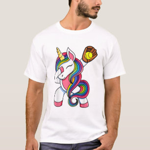 T-shirt Vêtements de licorne de softball amusant pour fill