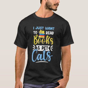 T-shirt Vêtements de livre et de chat pour les bibliophile