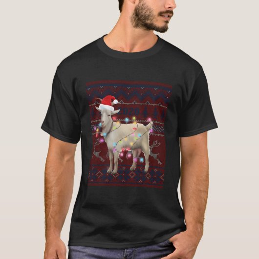 T-shirt Vêtements de Noël de chèvre laide doux chèvre louv (Devant)