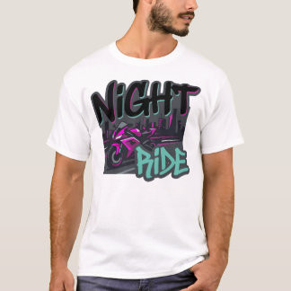 T-shirt Vêtements de rue urbains graffiti moto Night Ride