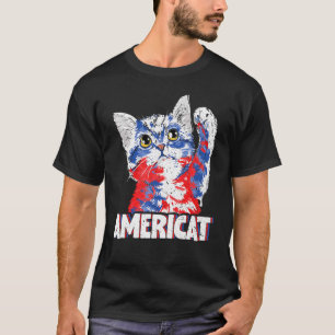 T-shirt Vêtements pour chat avec drapeau américain du 4 ju