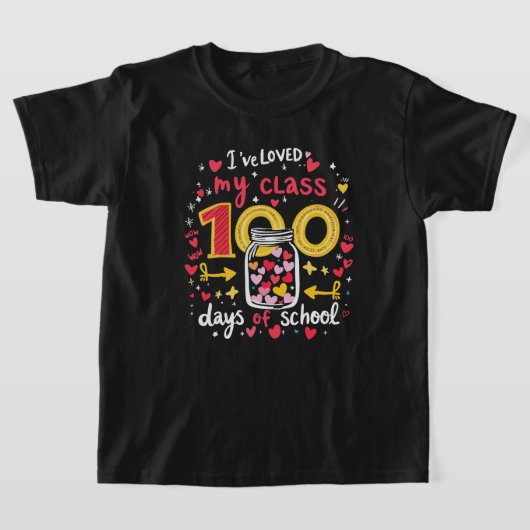 T-shirt Vêtements pour enseignants élèves 100 Jour de l'éc (Poser)