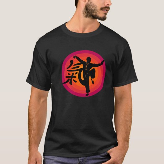 T-shirt vêtements Qi Gong pour Tai Chi exercices avec Chig (Devant)