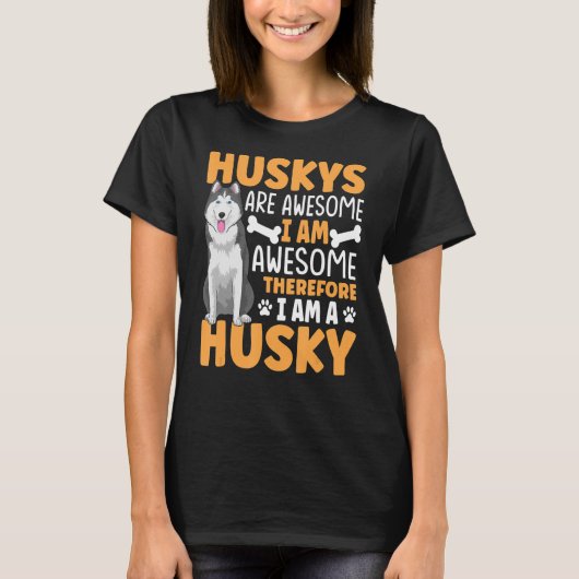 T-shirt Vêtements Sibériens Husky Chig Pour Propriétaire H (Devant)