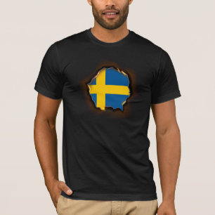 T-shirt Vêtements Suède Drapeau intérieur moi, Suédois mar