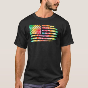 T-shirt Vêtements Tie Dye drapeau américain mignon Tenue T