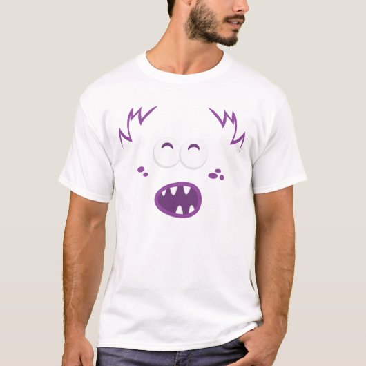 T-shirt Vêtements Visage de Monstre Violet (Devant)