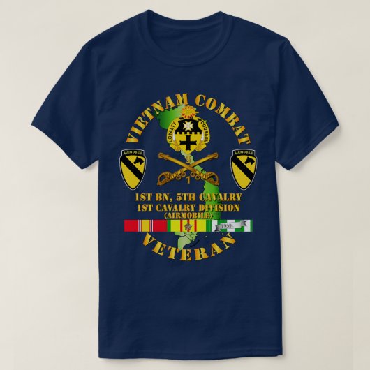 T-shirt Vétéran de la cavalerie de combat du Vietnam avec  (Design devant)