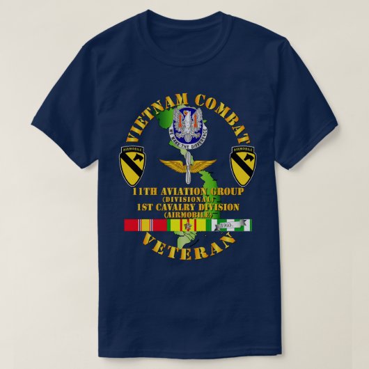 T-shirt Vétéran de la cavalerie de combat du Vietnam avec  (Design devant)