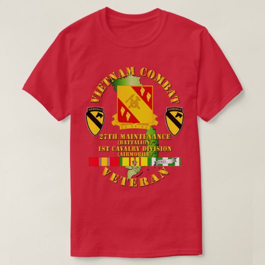 T-shirt Vétéran de la cavalerie de combat du Vietnam avec  (Design devant)